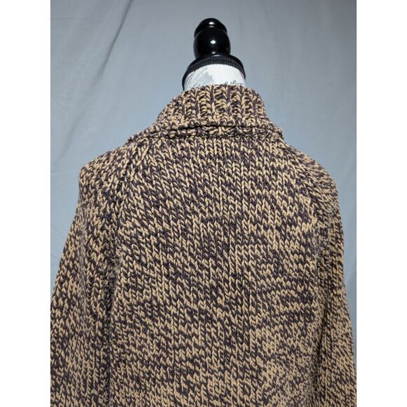 Old Navy Women's VTG Brown Tan Marled Knit Quarter Zip Sweater Jacket Size Large - Picture 4 of 10